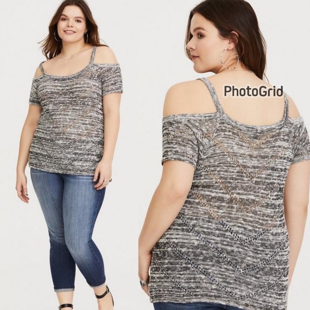 Torrid Marled Cold Shoulder Pullover Size 0